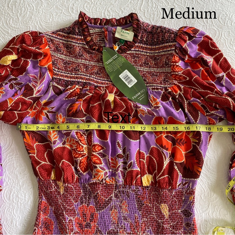 š„ FARM RIO Sweet Floral Long Sleeve Minidress - Picture 12 of 17